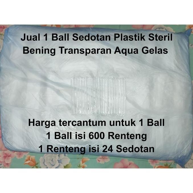 Jual 1 Ball Sedotan Plastik Steril Aqua Gelas Kecil Mini Cup Renceng Renteng Putih Bening Transparan
