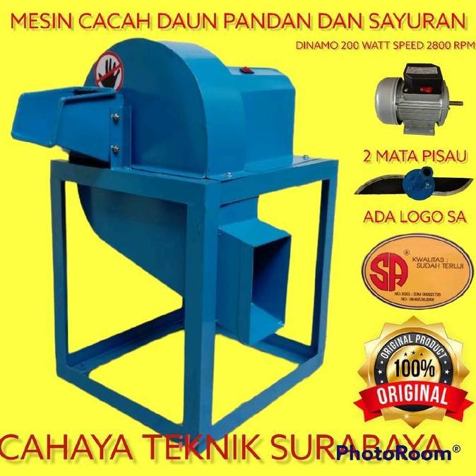 Terlaris Mesin Cacah Rumput Dan Daun Pandan Lengkap Dinamo 200 Watt/Mesin Chopper Pencacah Rumput Ot