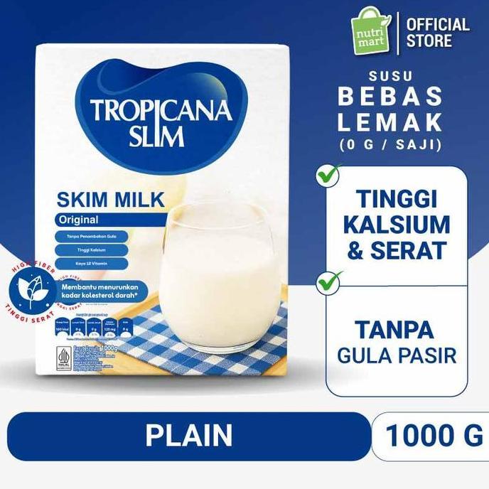 Tropicana Slim Skim Milk Plain 1Kg - Susu Turunkan Kolesterol