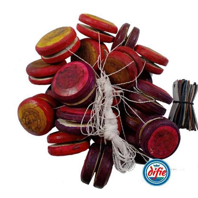 Hemat Yoyo Kayu Isi 20 Pcs | Yo-Yo Kayu Mainan Tradisional Unik Jadul Grosir