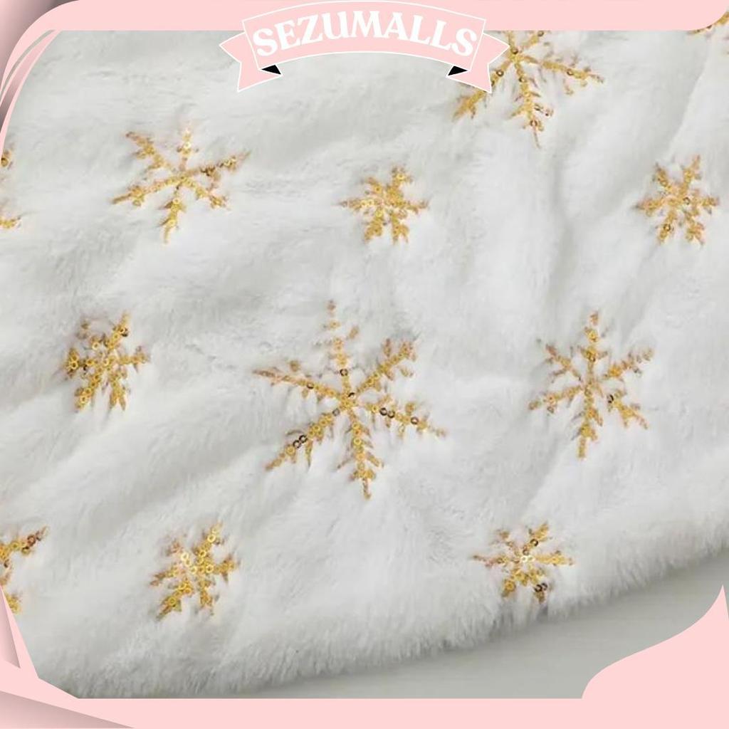 Alas Pohon Natal Motif Salju Tatakan Pohon Natal 90Cm/120Cm Da Ori