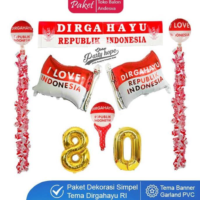 NEW PAKET DEKORASI HUT RI GARLAND PVC / AKSESORIS DEKORASI DIRGAHAYU RI ORI