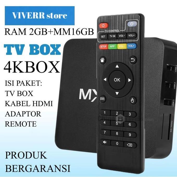 VIVERR store Android TV Box MXQ Pro 4K HD 2GB/16GB androit 13.1 Wireless Garansi 1 Bulan CPU Amlogic