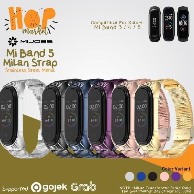 New- MIJOBS MiBand 5 MILAN TRANSFORMER Stainless Strap Xiaomi Mi Band 5 4 3