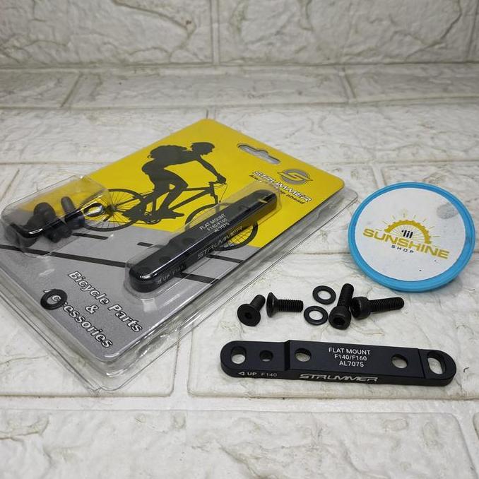 Disc Brake Adaptor Depan Flat Mount F140 F160 STRUMMER Rotor 140 / 160 Sepeda Roadbike Gravel