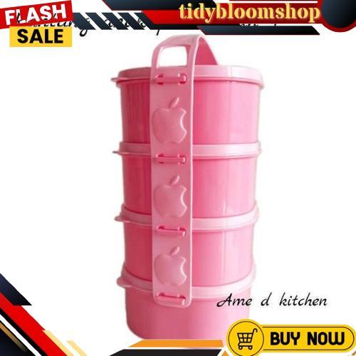 Ready Rantang Piknik Anak Susun 4 Pink Golden Lemon Rp 123-4