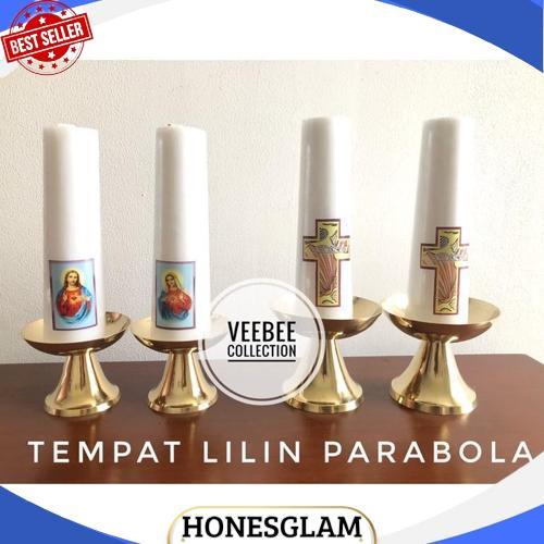 Promo Tempat Lilin Kuningan Parabola/ Tempat Lilin Kuningan/ Tempat Lilin Altar
