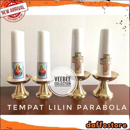 Original Tempat Lilin Kuningan Parabola/ Tempat Lilin Kuningan/ Tempat Lilin Altar