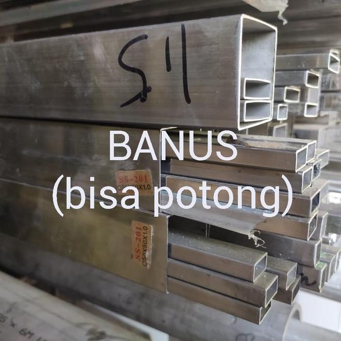 Pipa hollow stainless 304 30 x 30 x 1,5 mm panjang 6 meter / 3 x 3 cm