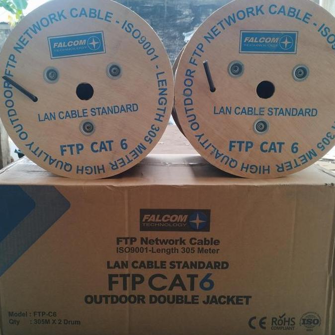 Falcom FTP Cat 6 Kabel Lan STP Cat6 Double Jacket Pelindung Outdoor