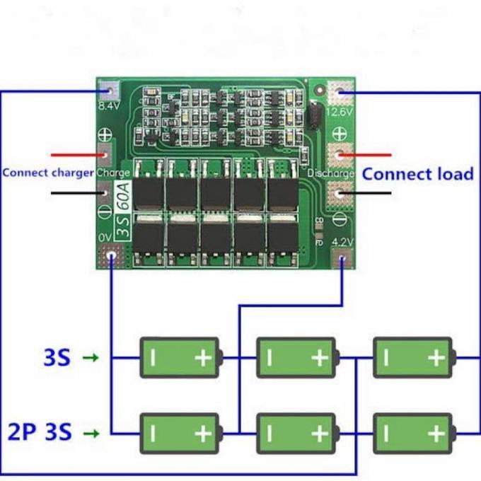 60A LITHIUM 18650 26650 BMS PROTECTION BALANCE BOARD 3S 60A 11.1V 12.6V