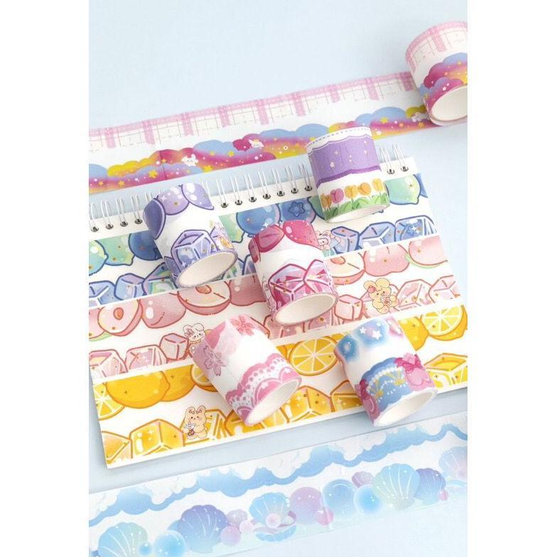 [1Box 12Pcs] Washi Tape Stiker Pinggiran Buku Hiasan Jurnal Sticker Aesthetic Terlaris