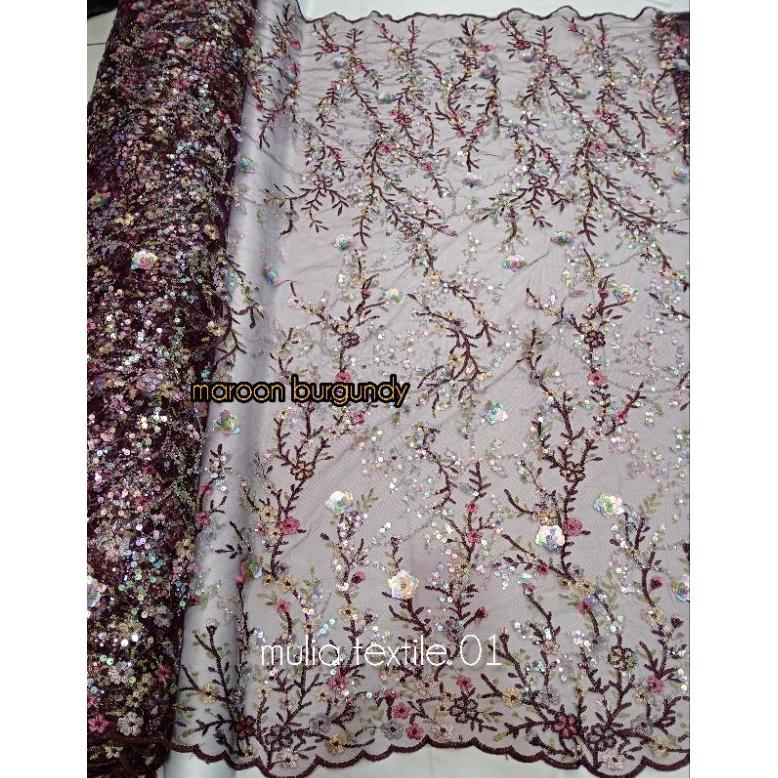 kain/bahan tile garden Payet/tile bordir bunga