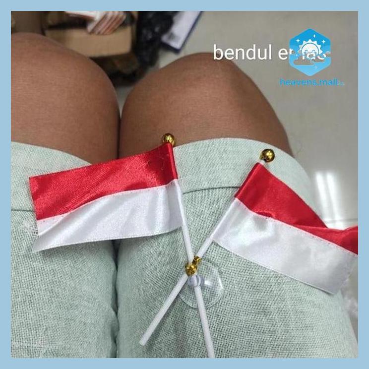 BENDERA MINI MENYILANG CEPOTAN KACA BENDUL EMAS ICHWAN SATUAN MOBIL ( ALAT TULIS SEKOLAH KANTOR KAMP