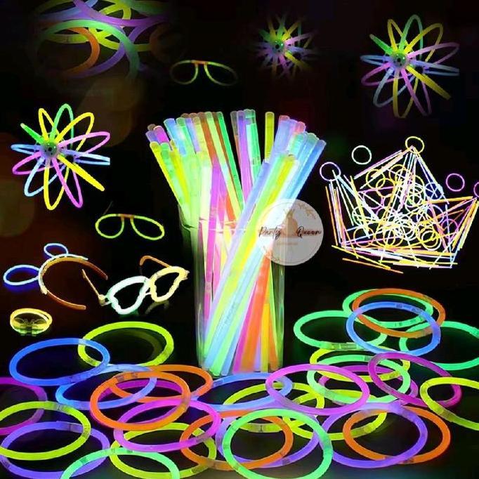 Isi 100 PCS - Glowing Stick / Glow Stik / Stick Glow In The Dark TKP