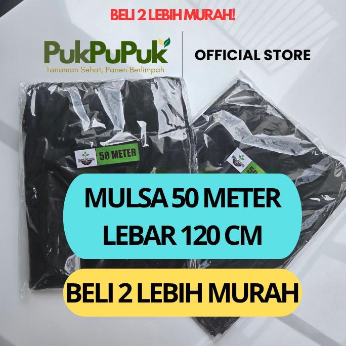PLASTIK MULSA 50 METER MTR ORI HITAM PERAK