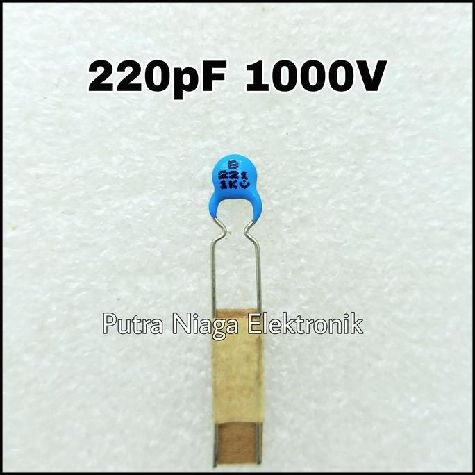 Diskon (1) Kapasitor 220pF 1000V Ceramic HV kode 221 1KV Keramik Tegangan Tinggi putran1a Ayo Beli