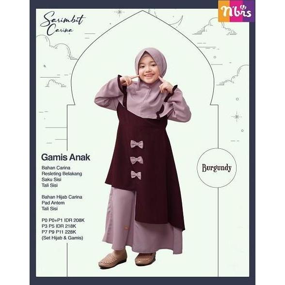 COD CARINA GAMIS ANAK SARIMBIT NIBRAS DISKON 50% Terlaris