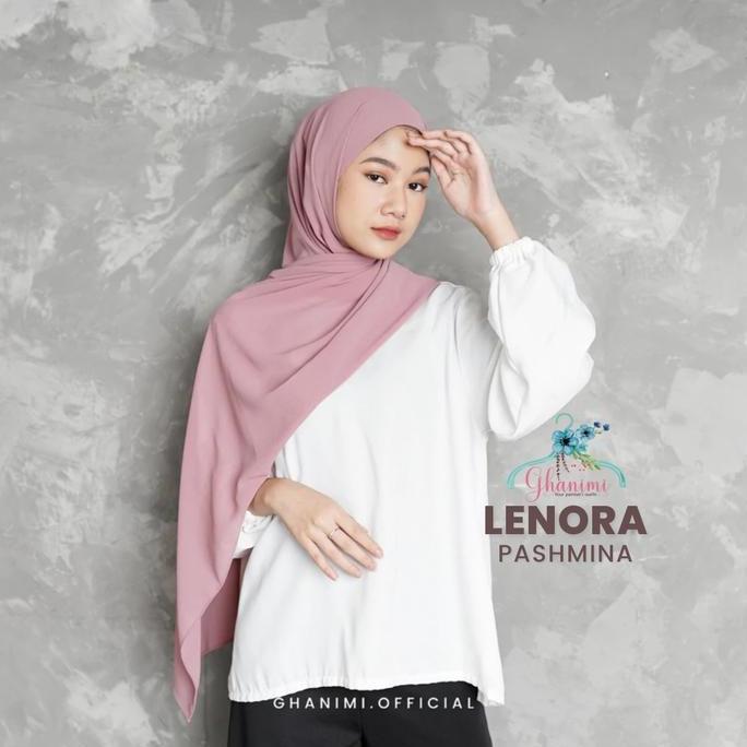 Ghanimi - Lenora Pashmina / Hijab Pashmina / Pashmina Ceruty Baby Doll / Pashmina Adem Panjang / Hij