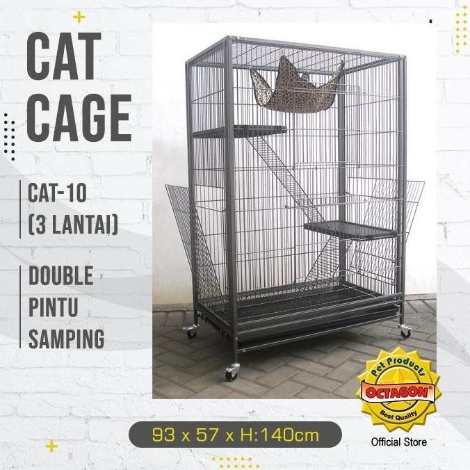 NEW Kandang Kucing Tingkat - Kandang 3 Susun - Kandang Octagon Cat-10