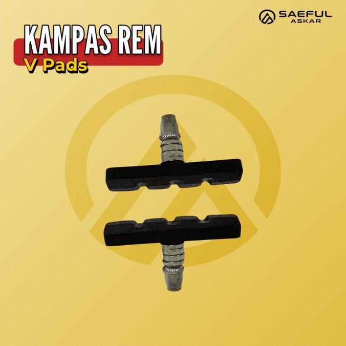 Kampas Rem Sepeda V-Brake 70mm Kanvas Rem Karet Hitam Model V Sepeda Gunung Lipat BMX MTB