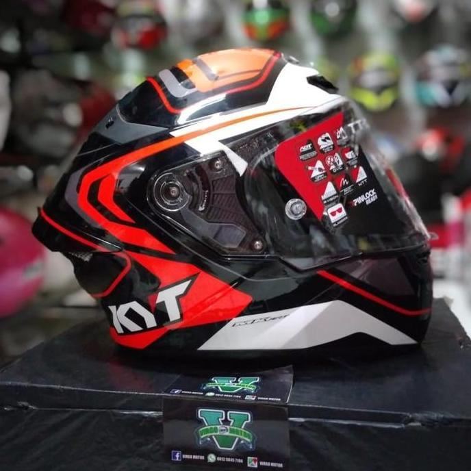 KYT TT-COURSE OVERTECH BLACK/ORANGE MOTIF