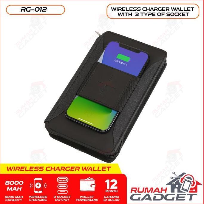 Powerbank - Dompet - Wallet - Big Clutch - 8000 MaH - Wireless