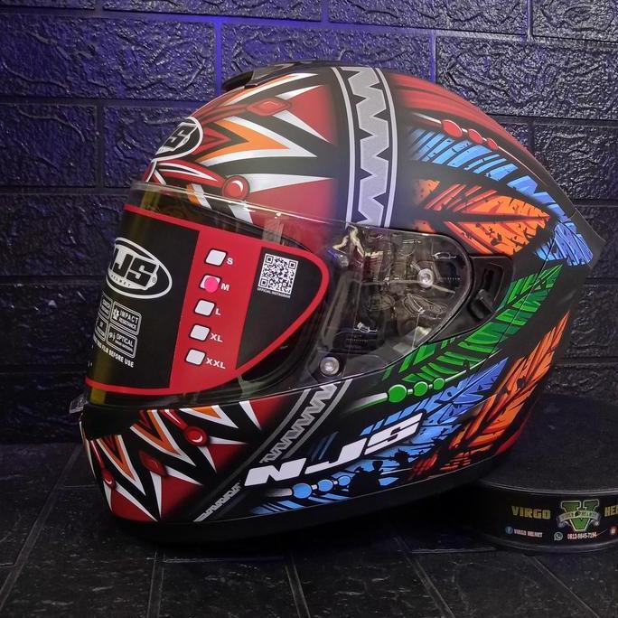 HELM NJS ZX-1 MOTIF MORPHEUS BLACK DOFF NJS ZX1 DOUBLE VISOR