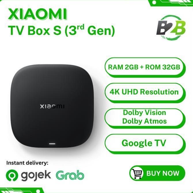 Mi Box S Gen 3 Smart Google TV 2GB + 32GB HDR10 4K Ultra HD Dolby Vision Dolby Atmos TV Box S Gen 3r