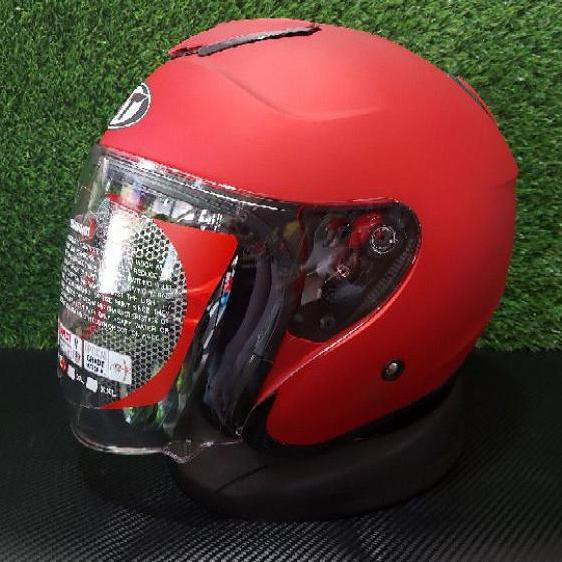 Helm KYT Kyoto Solid Red Matt SNI DOT Merah Buram Merah Doff