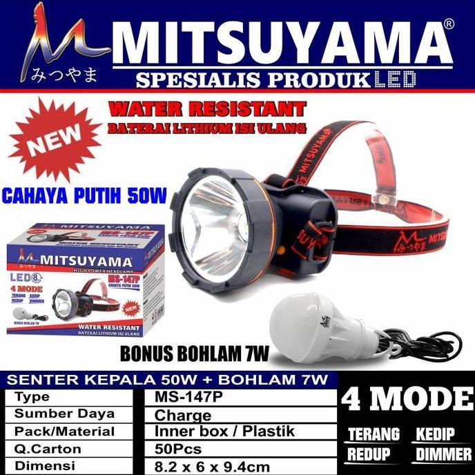 Terjangkau Senter Kepala Mitsuyama 50W Ms147P