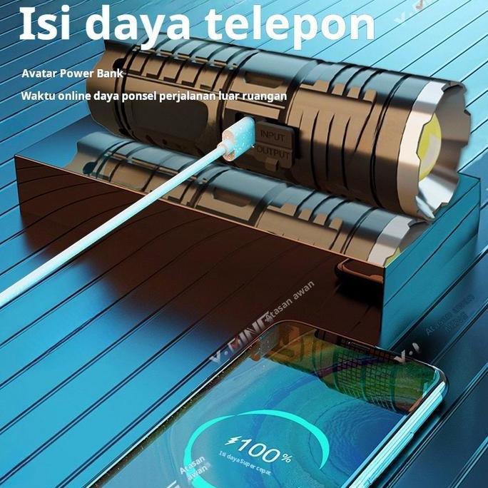 Diskon Senter Led Super Terang Anti Air Rechargeable Zoom 90000 Lumens Dengan Baterai 26650 - Cocok 