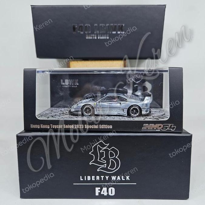 Diecast Inno 64 CHASE CAR Hong Kong Toycar Salon 2023 Special Edition Liberty Walk Ferrari F40 Silve