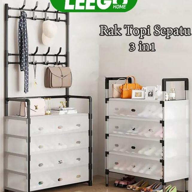 Rak Sepatu Tertutup Anti Debu Serbaguna Rak Sepatu Sepatu Tahan Debu Depan Belakang Tutup Debu