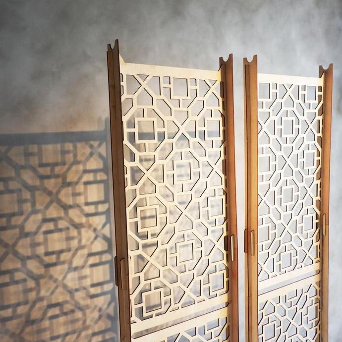 Sekat Pembatas Ruangan Laser Cut Oriental | Sketsel Dekorasi Aesthetic