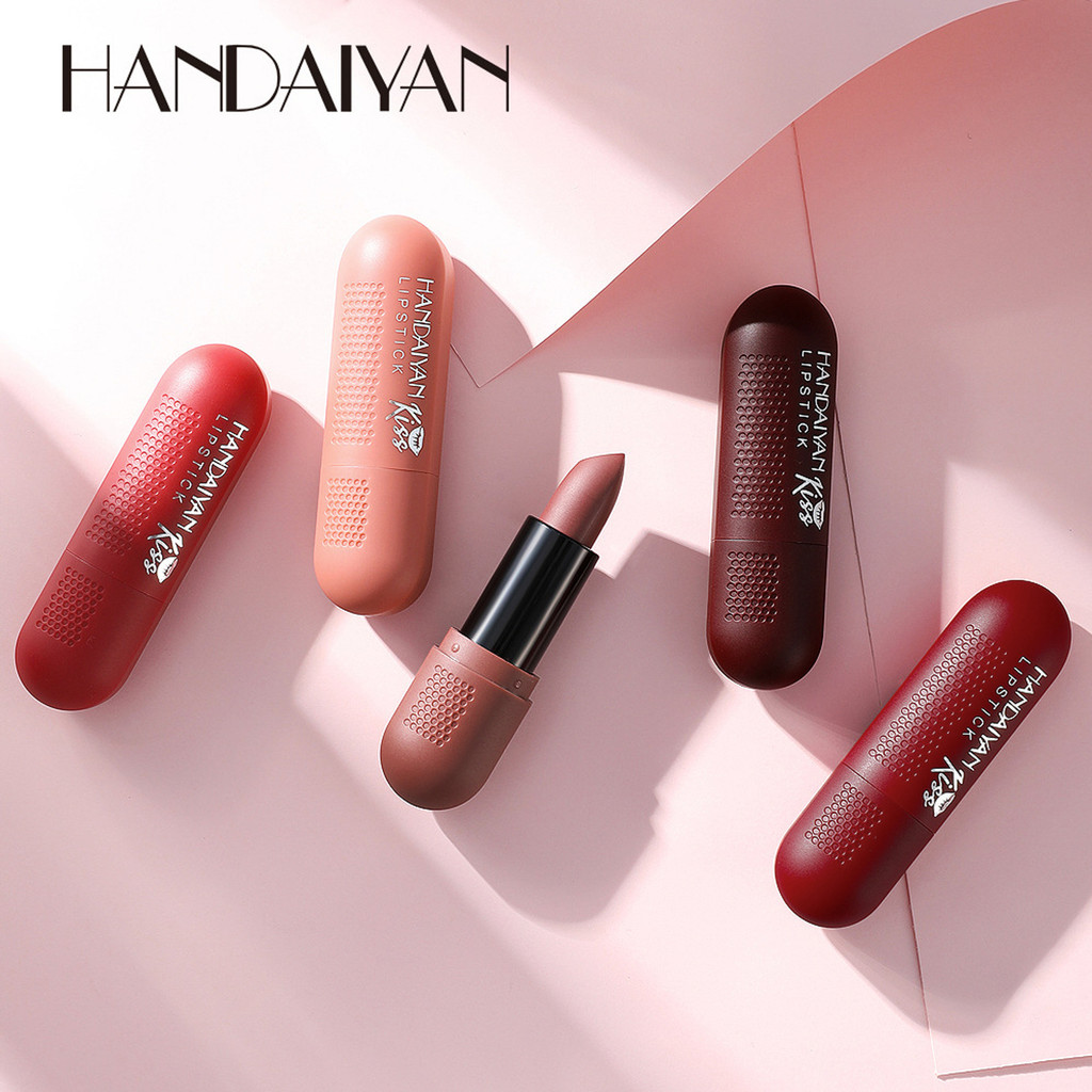 Lipstik matte lintas batas set kotak hadiah lipstik HANDAIYAN tahan lama beludru lembut kabut lipsti