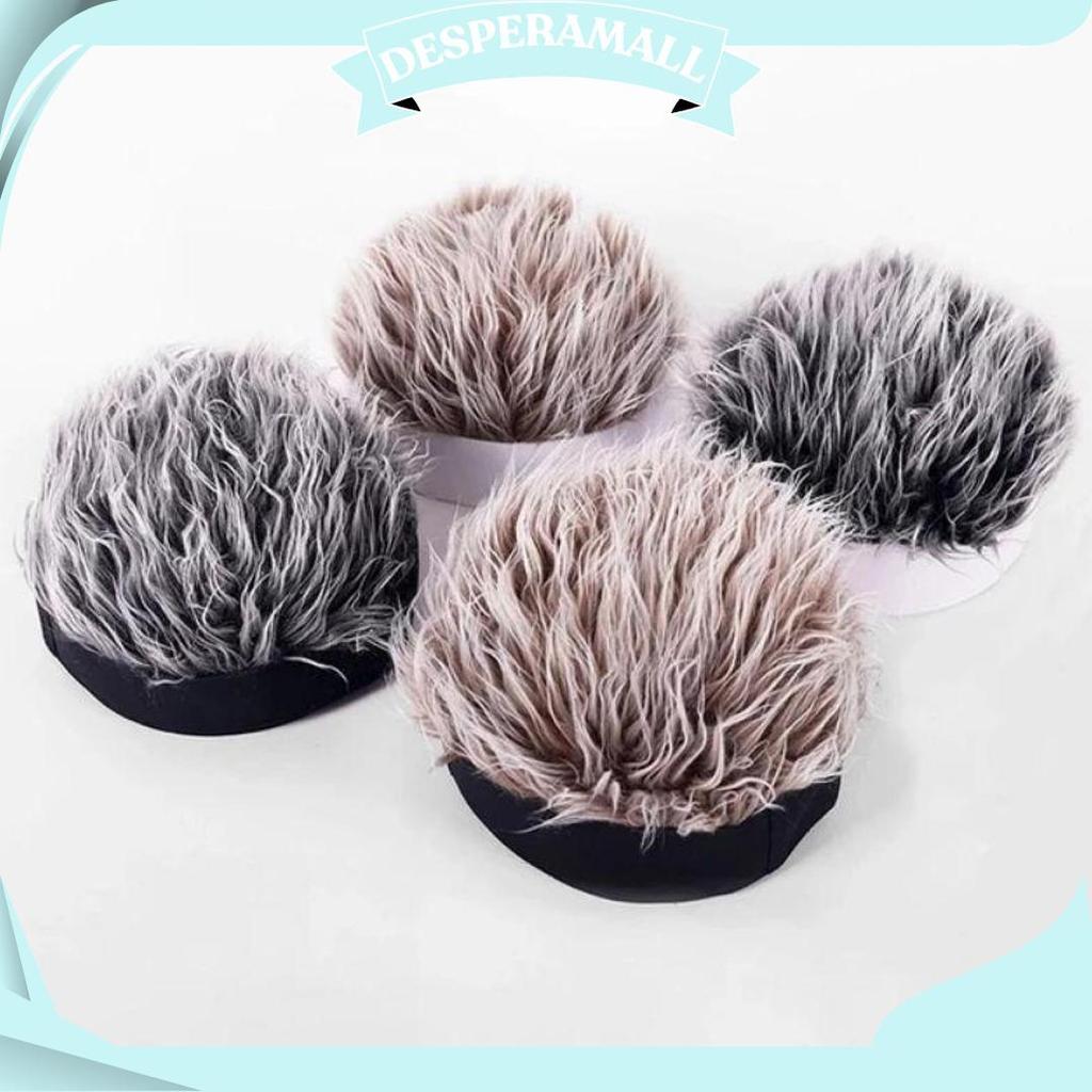 Topi Wig Model Rambut Pendek Pria Wanita Gaya Retro Hip-Hop Topi Wig Wibu Wig Korea Wig Rambut Bahan