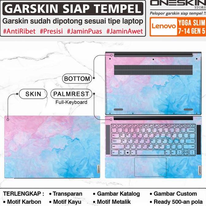 oktanandiavianae - garskin precut fullbody lenovo yoga slim 7/7i 14 & 15 inch skin carbon perfect fi