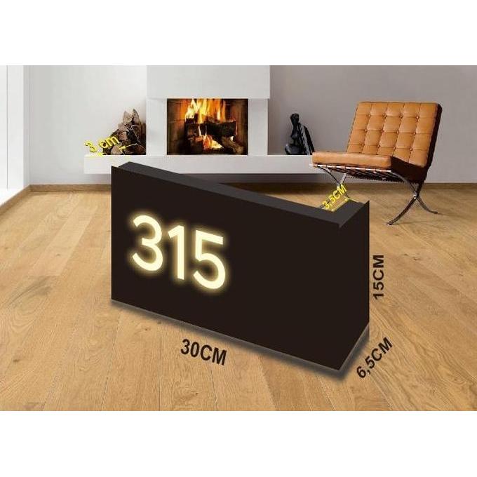 Nomor Kamar Nomor Rumah Akrilik Box LED Motif Modern Minimalis