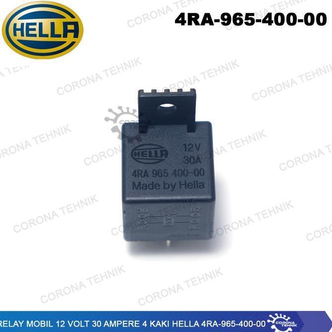 Relay Hella 12 Volt 30 Ampere 4 Kaki PREMIUM
