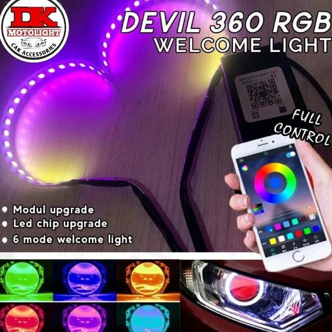 Lampu Demon Eyes RGB Projector Biled Bisa Atur via Aplikasi Demon Eyes Motor Mobil PROMO