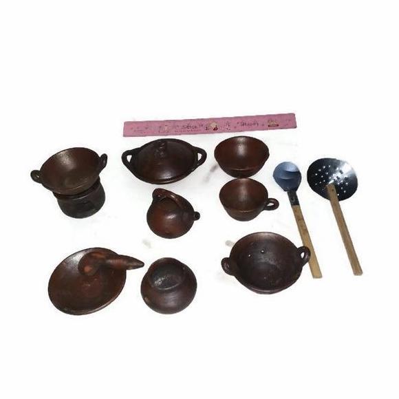 New- Kichen set mainan anak perempuan / alat masak masakan tanah liat