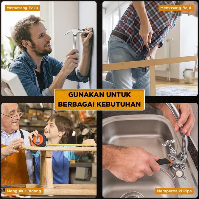Alat Perkakas Set Obeng Palu Meteran Tang Set Alat Petukangan Alat Set Perkakas Tang Palu Obeng With