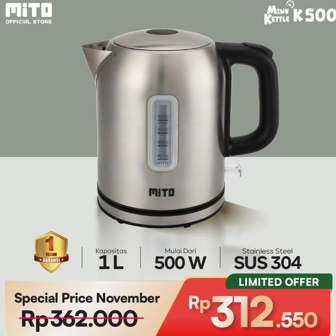 Electric Kettle Mini K 1L Teko Listrik Pemanas Air