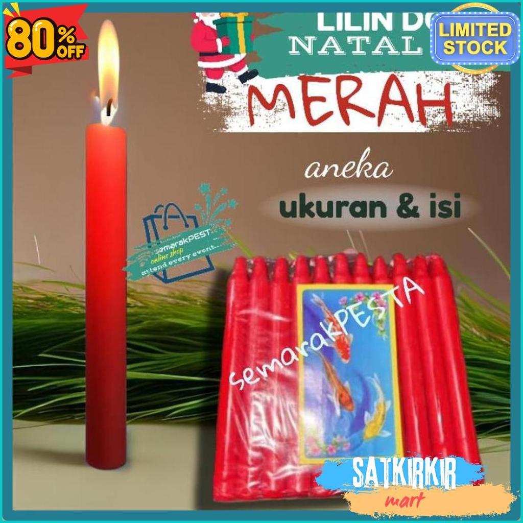 50% Off (Aneka Ukuran) Lilin Merah,Lilin Natal, Lilin Doa, Lilin Ibadah, Lilin Polos