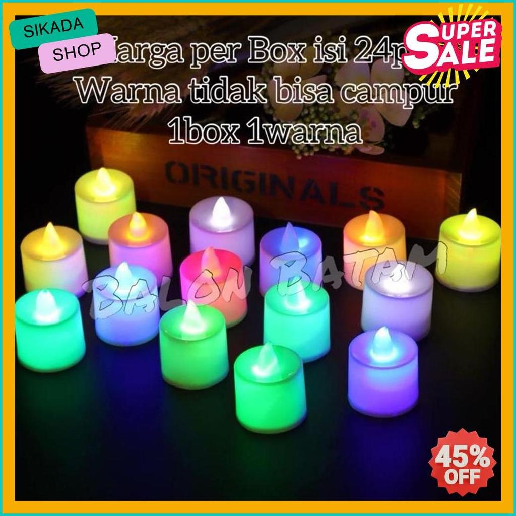Diskon Up To 70% Grosir Isi 24Pcs Lilin Mini Led / Lilin Elektrik / Lampu Hias Natal