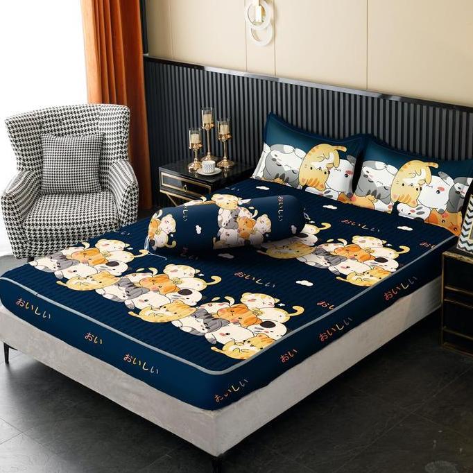 NEW SPREI WATERPROOF 180X200 PLUS SARUNG BANTAL DAN GULING MERK TEXANIA ORI