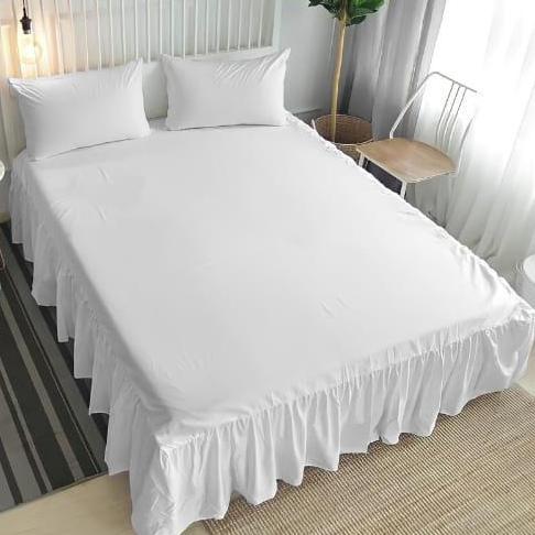 BIG SALE SPrei Rumbai  Seprei Rempel Polos Putih Embos Tinggi 20cm