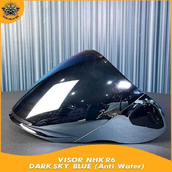 NHK Visor NHK R6 Flat Warna Silver & Sky Blue Anti Water dan Anti UV untuk Helm NHK R6 Perlindungan 