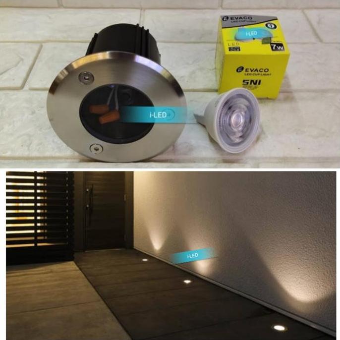 TERMURAH - Lampu Lantai Up Light LED 7 watt 7w 10cm Outdoor 4000K Warm Cool White